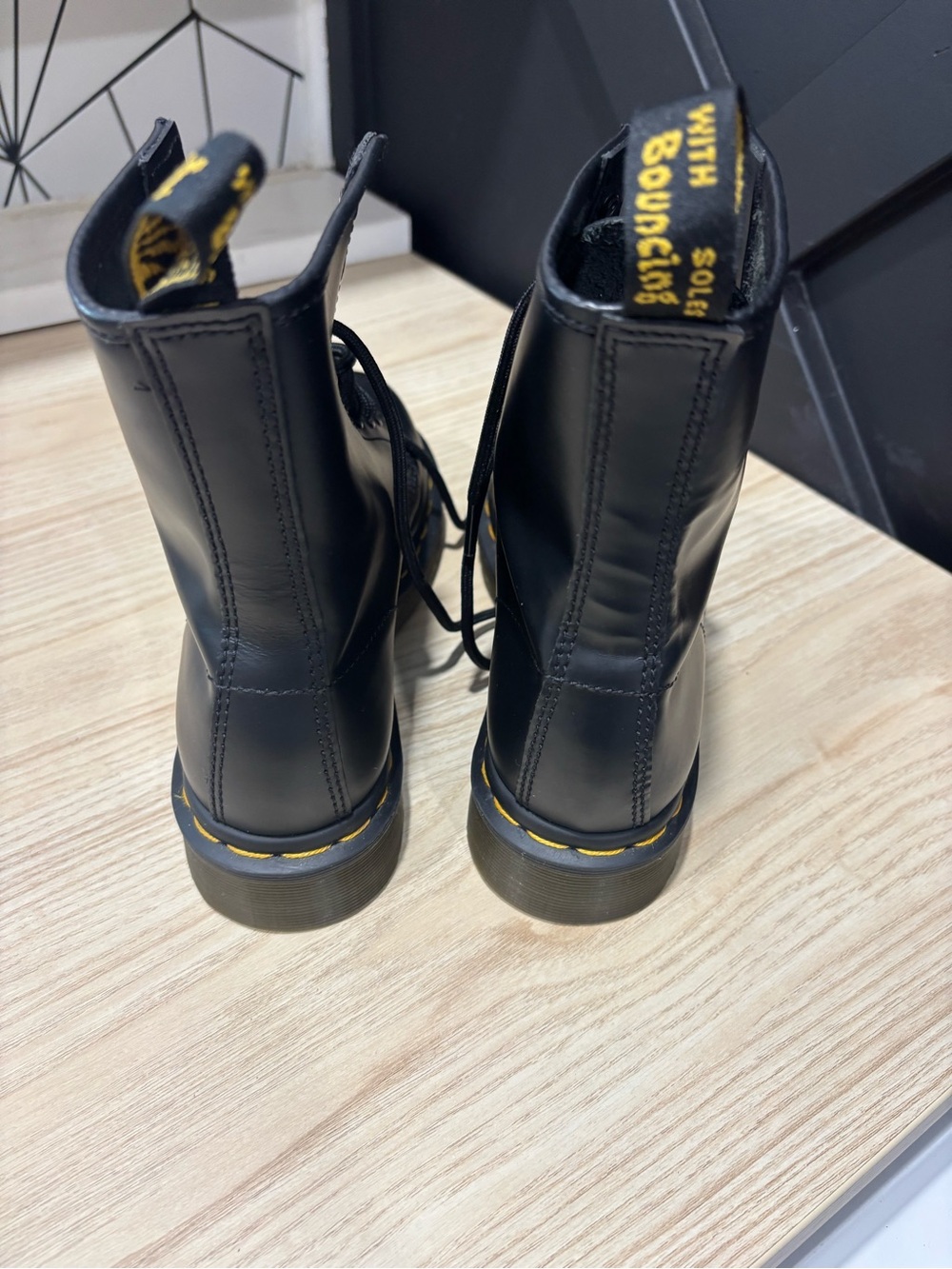 Kids Black Lace-Up Leather Combat Boots